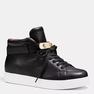 Coach Richmond Swagger Napa Black Leather Sneakers